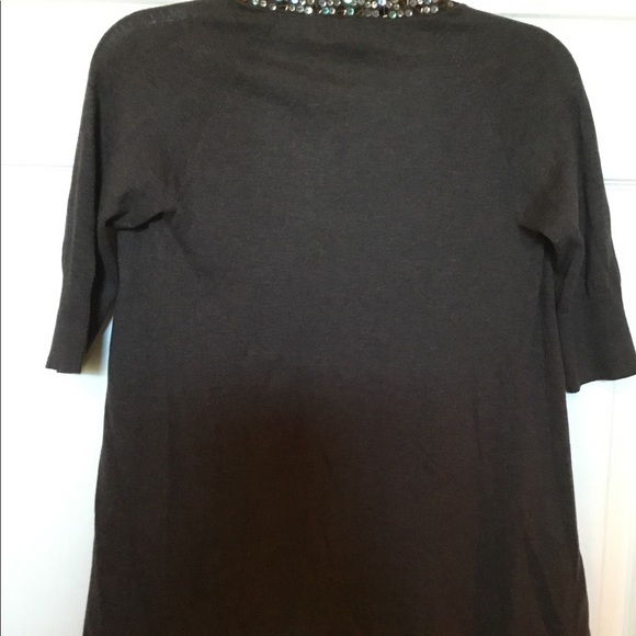 EXPRESS Brown Open Cardigan w/Sequin Border NWT Sm - Picture 3 of 6